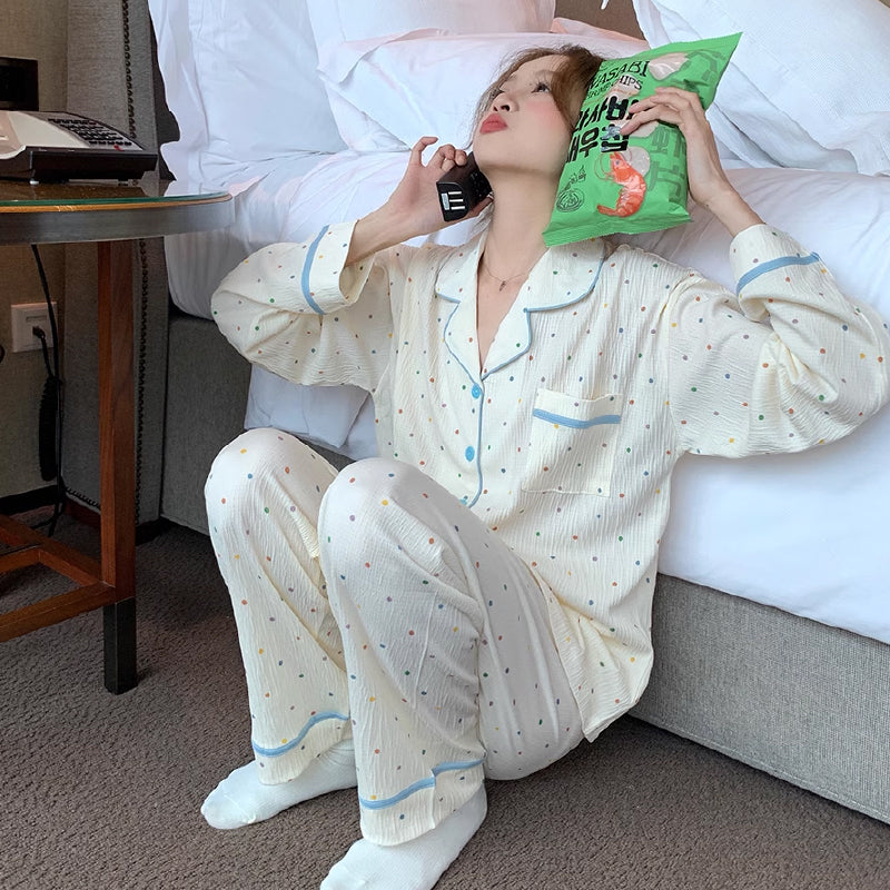 casual blue piping roomwear