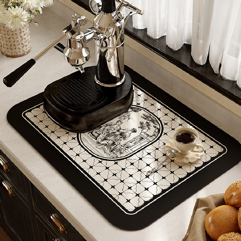 2design black frill elegance sink mat