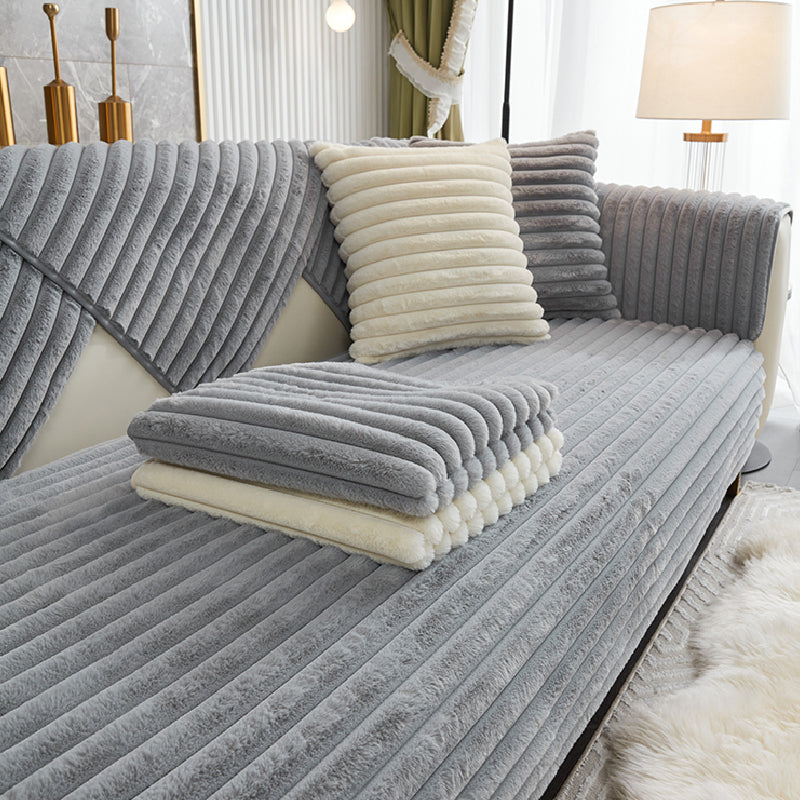 3color pastel simple stripe sofa mat