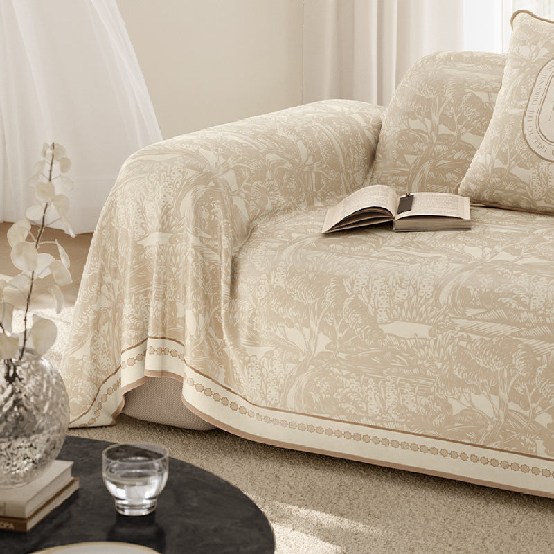 BEIGE ELEGANCE LOGO MULTI SOFA COVER