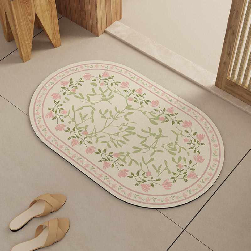 2design pink flower girly bath mat