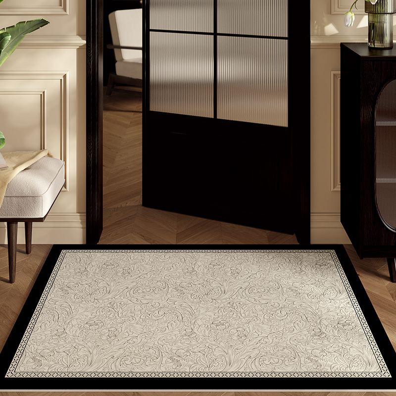 3design monotone simple elegance flower door mat