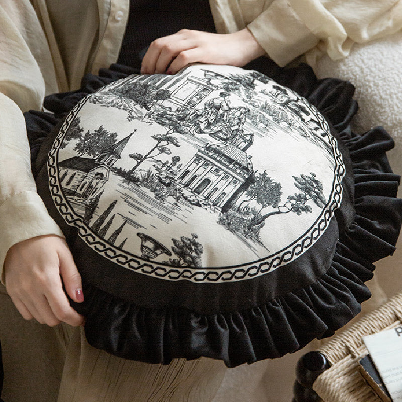 3design black frill elegance cushion