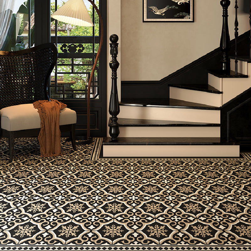 2design black morocco tile door mat