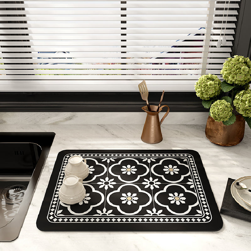 4design black morocco tile sink mat