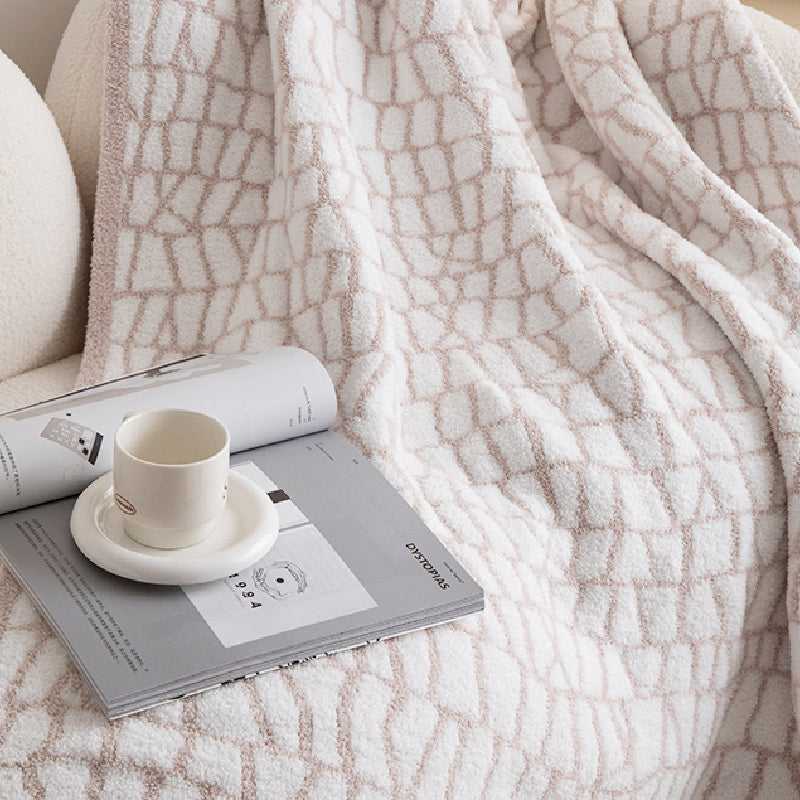 3color pastel block blanket