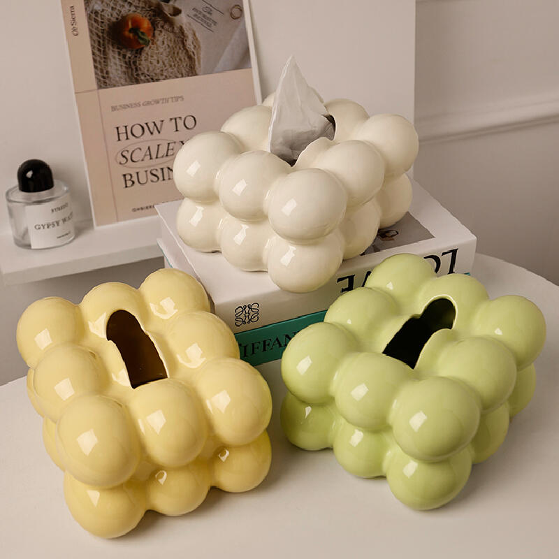 3color fluffy ceramic tissue case
