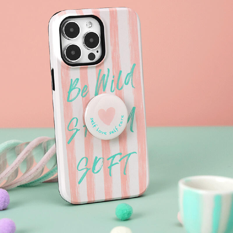 pink stripe logo iPhone case