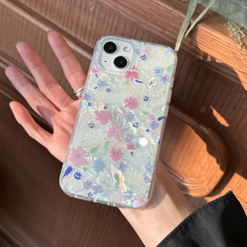 hologram floral clear iphone case