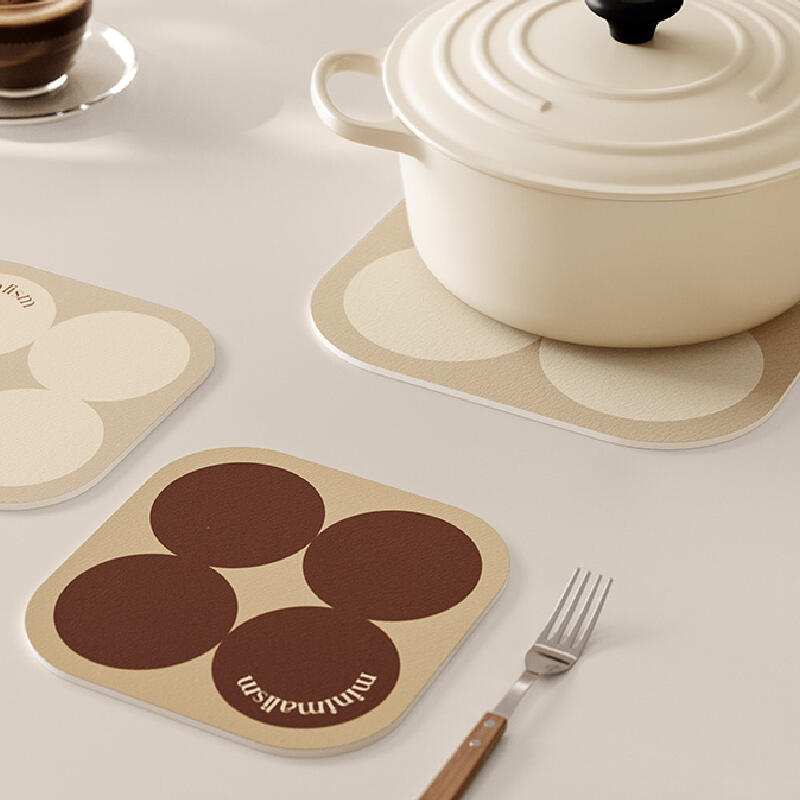 2color brown circle minimalism coaster