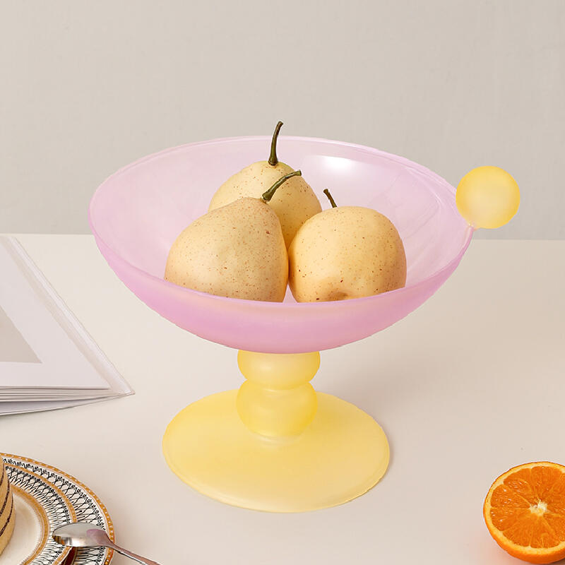 3color pastel bicolor glass fruits tray