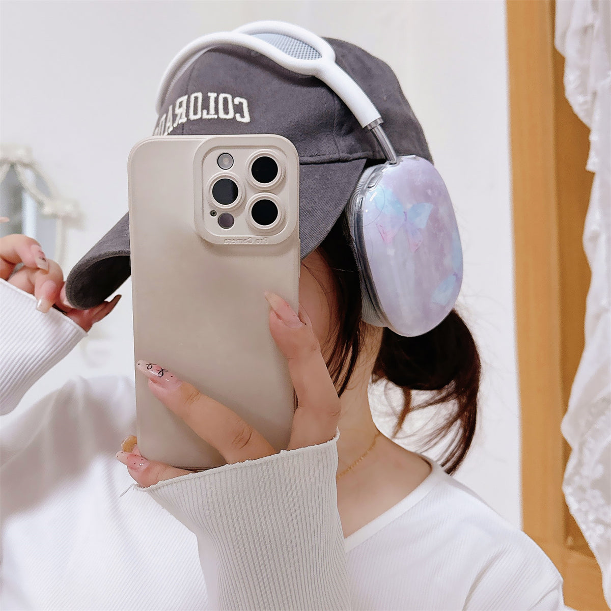 marble butterfly AirpodsMax cover