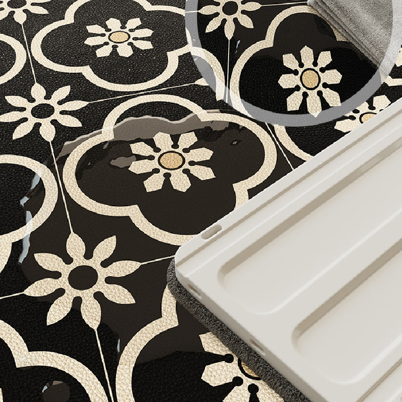 2design black morocco tile door mat