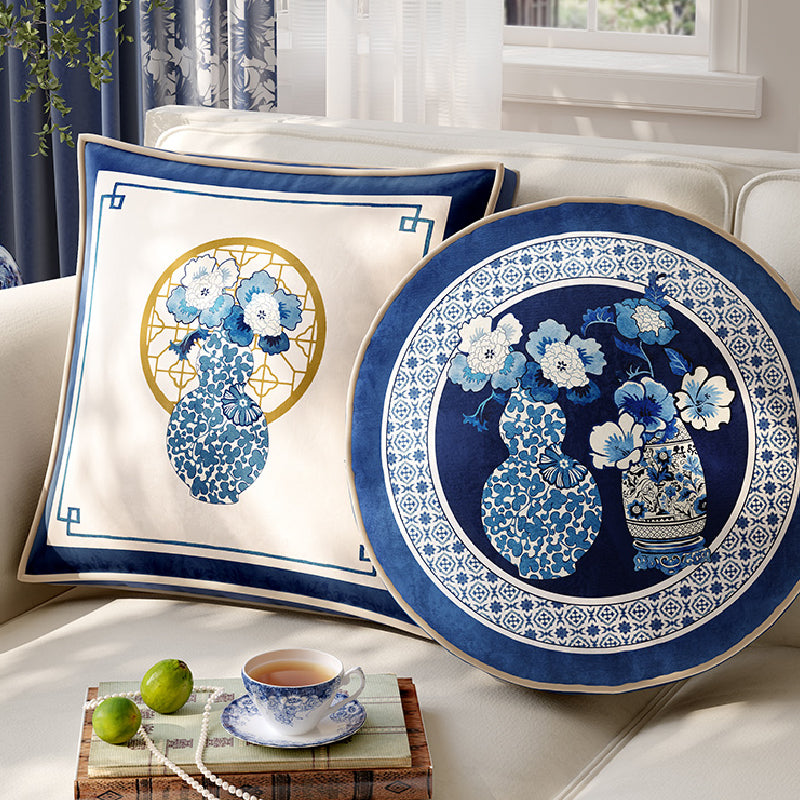 2design blue flower elegance cushion