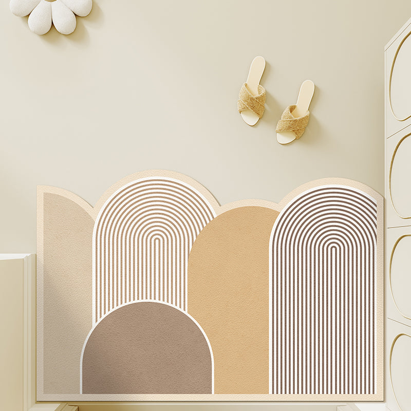 7design green floral flower unique shape door mat