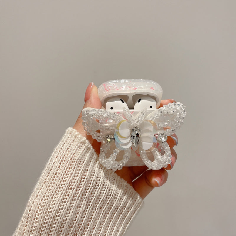 girly beads butterfly airpods case
