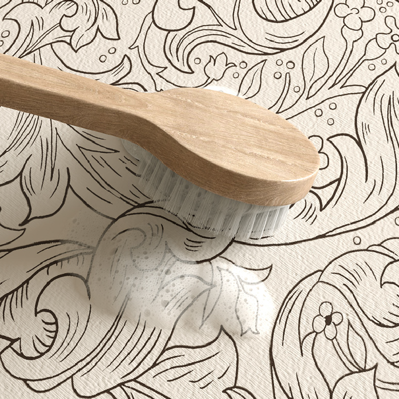 monotone simple elegance flower kitchen mat