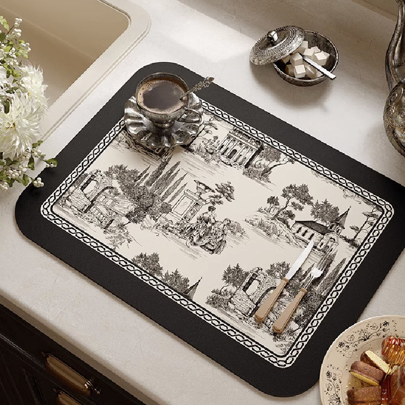 2design black frill elegance sink mat