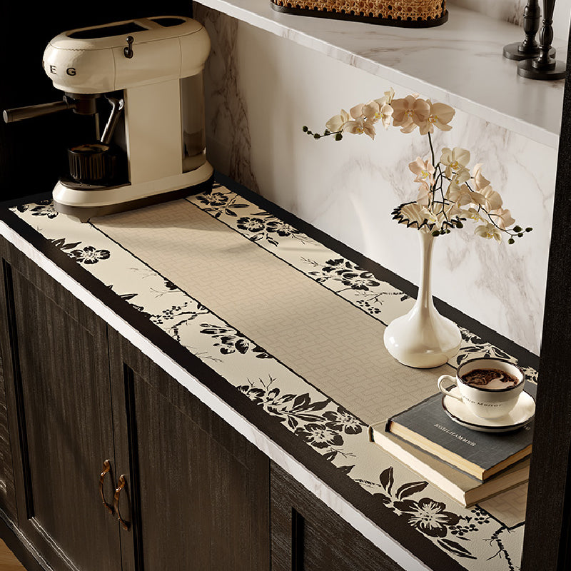 monotone floral shelf mat