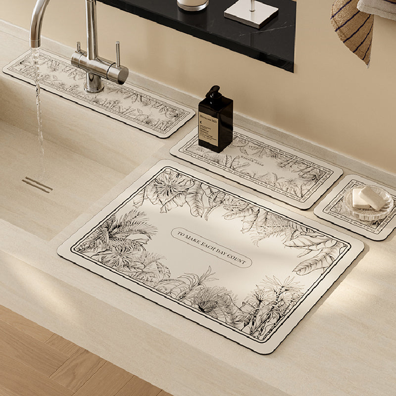 monotone floral girly bathroom coaster