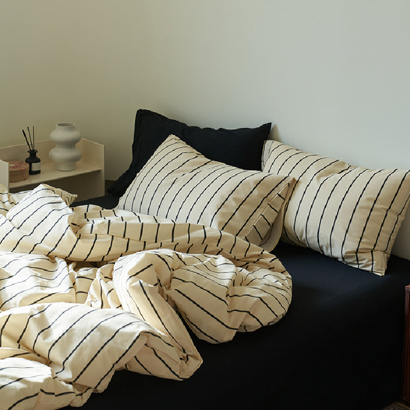 2color stripe scandinavian style bedlinen set