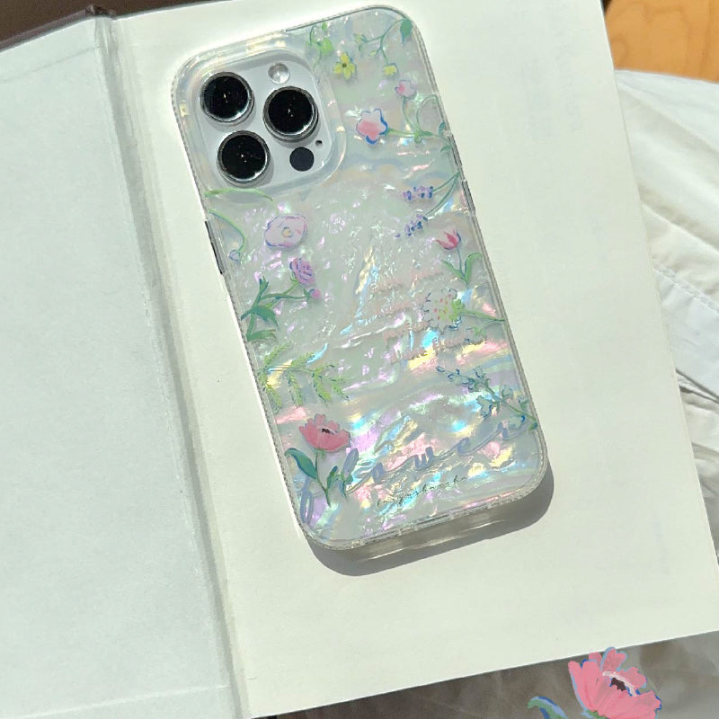 girly shell floral iphone case