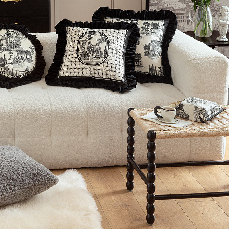 3design black frill elegance cushion
