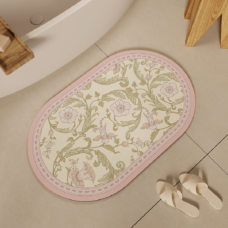 2design pink flower girly bath mat