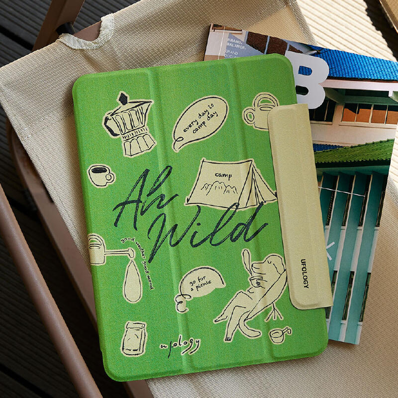 green pop illustration iPad case