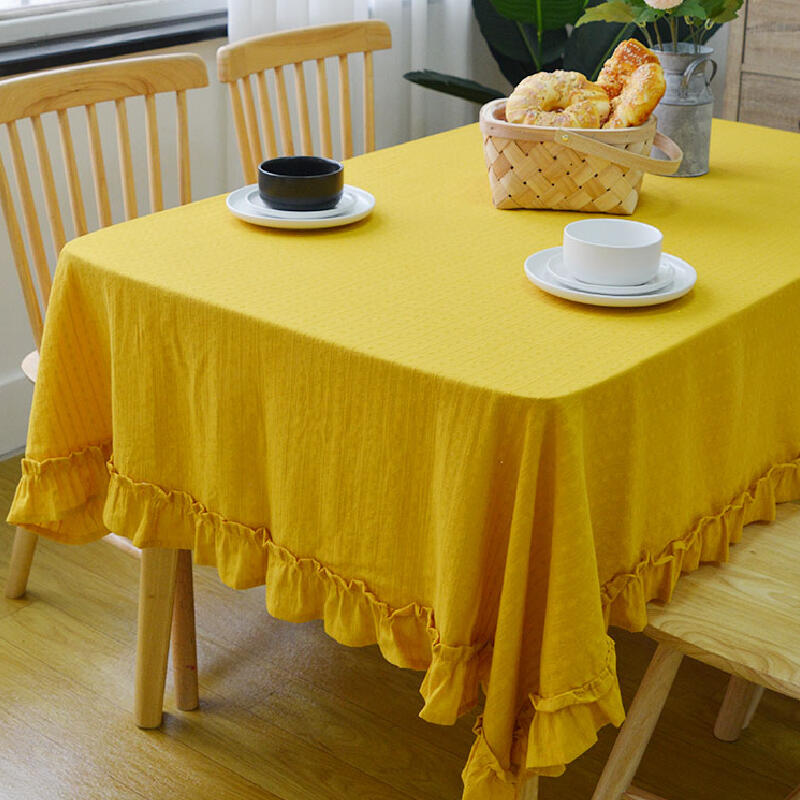 4color girly frill cotton table cloth
