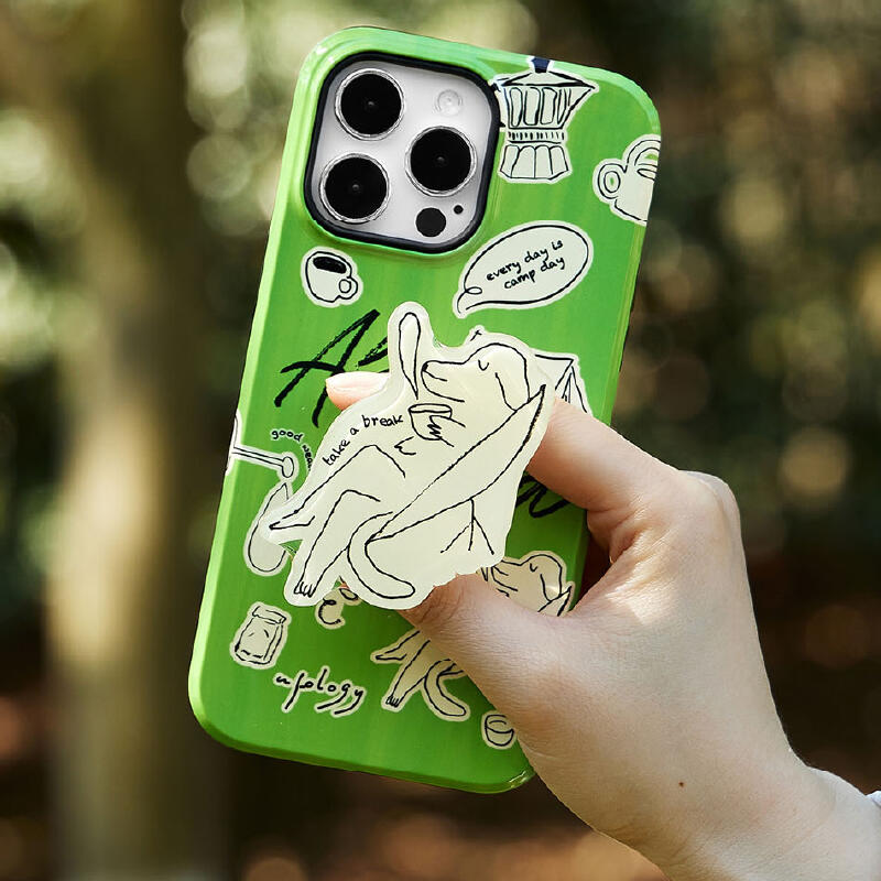 green pop illustration iPhone case
