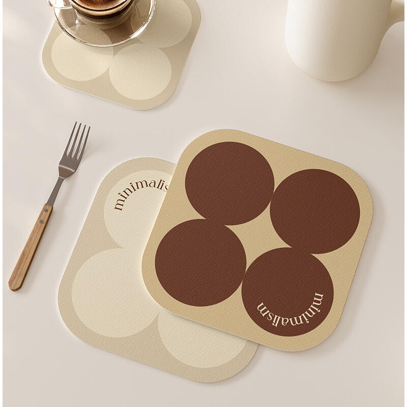 2color brown circle minimalism coaster