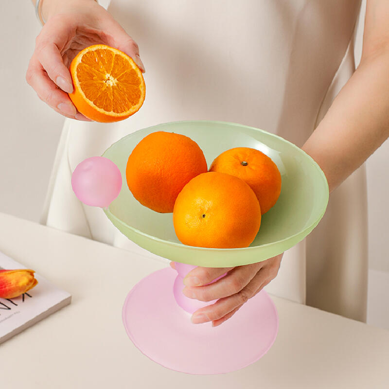 3color pastel bicolor glass fruits tray