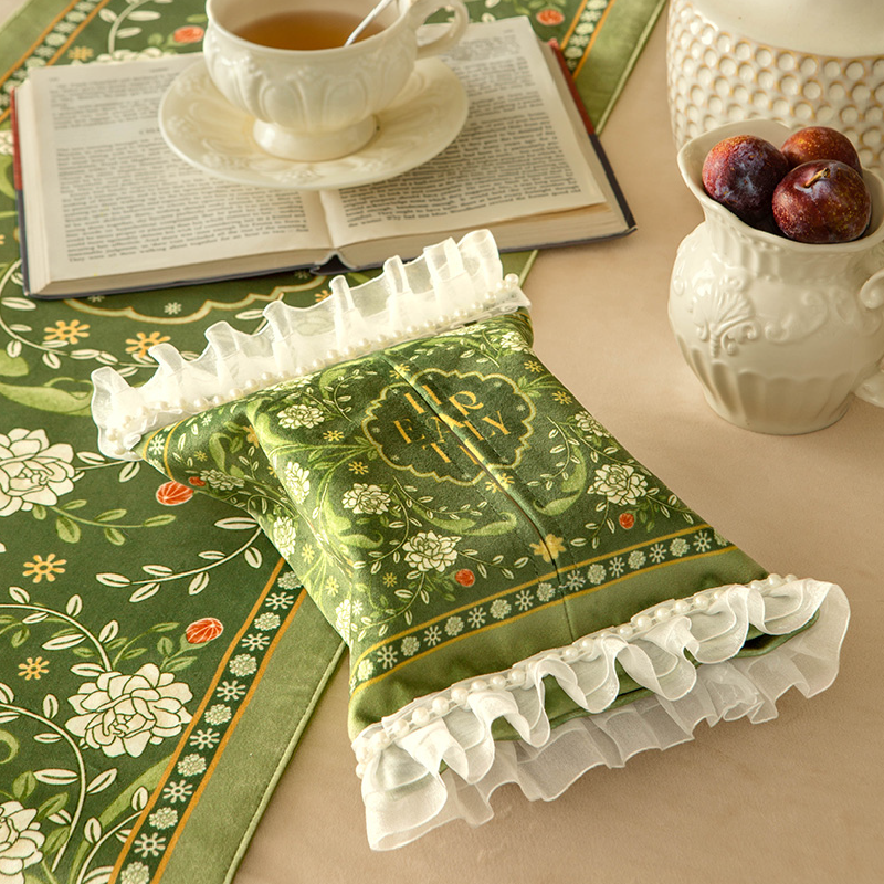 frill floral green tissue case