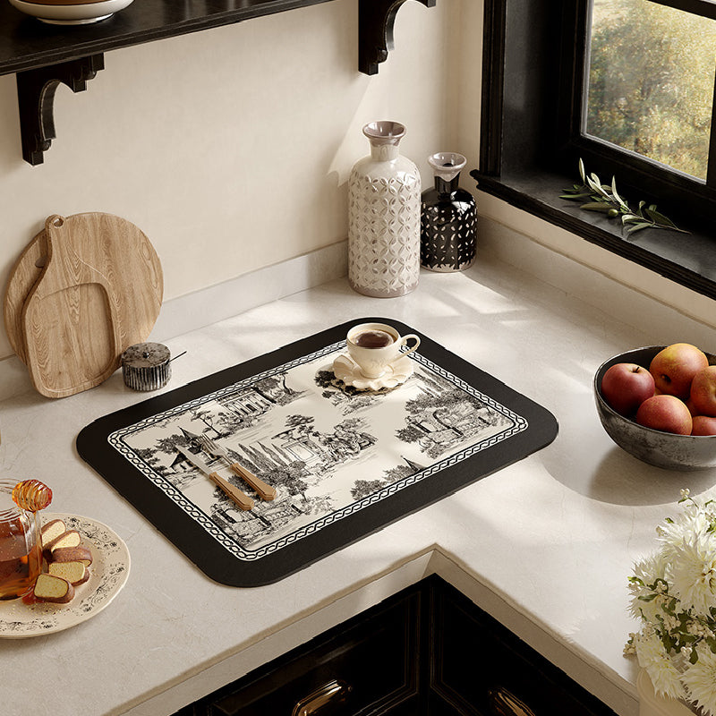 2design black frill elegance sink mat