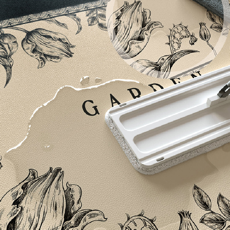 2design black bloom tulip door mat