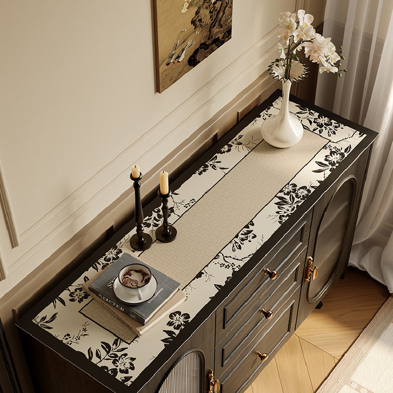 monotone floral shelf mat