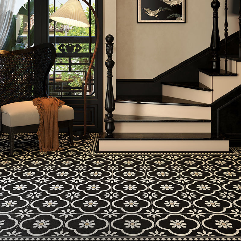 2design black morocco tile door mat