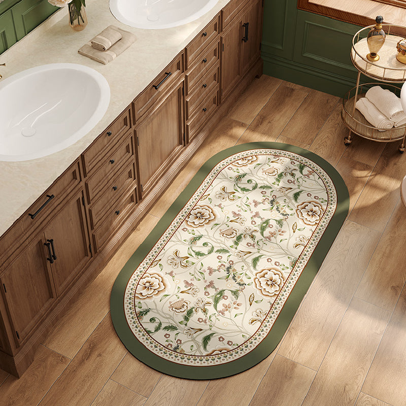 elegance floral white toilet mat