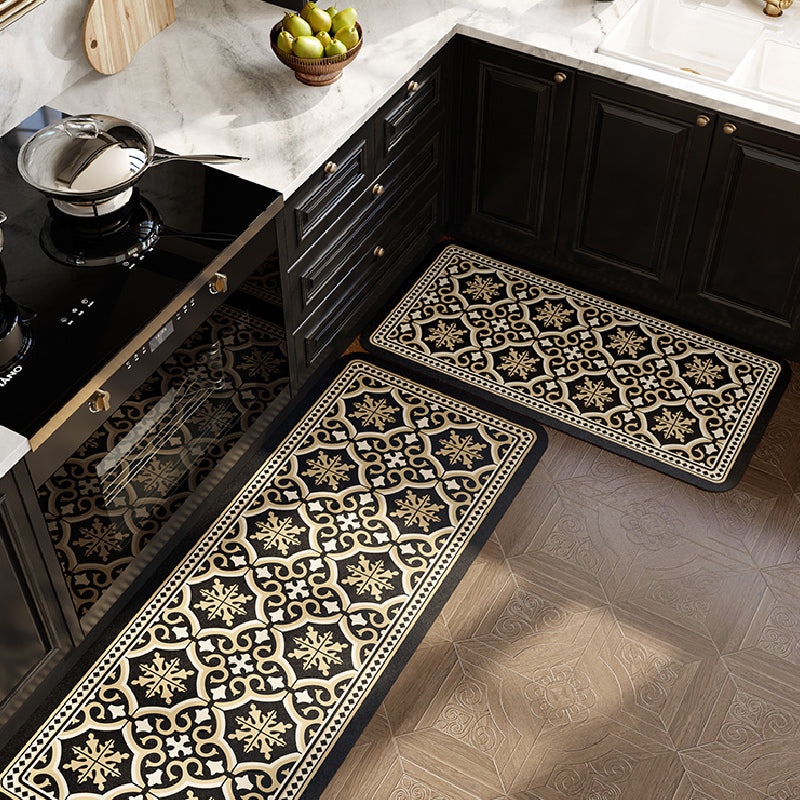 4design black morocco tile kitchen mat