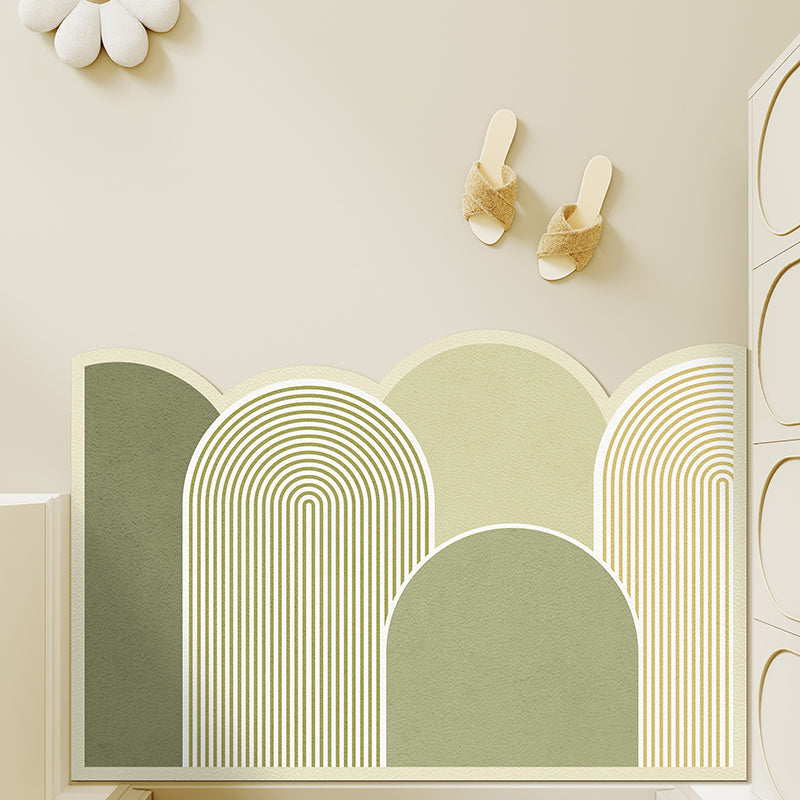 7design green floral flower unique shape door mat