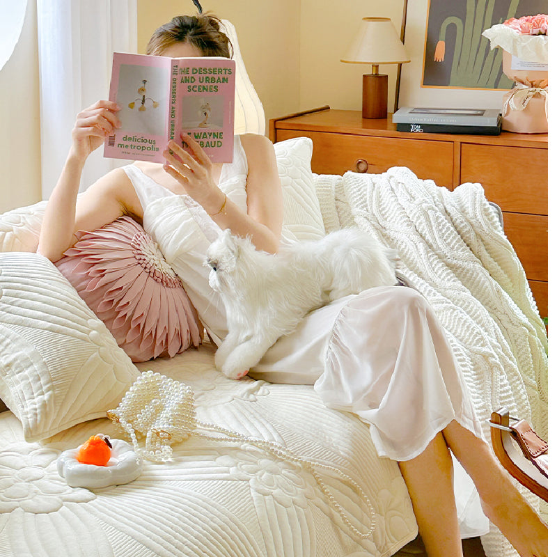 7color pastel quilting flower cushion