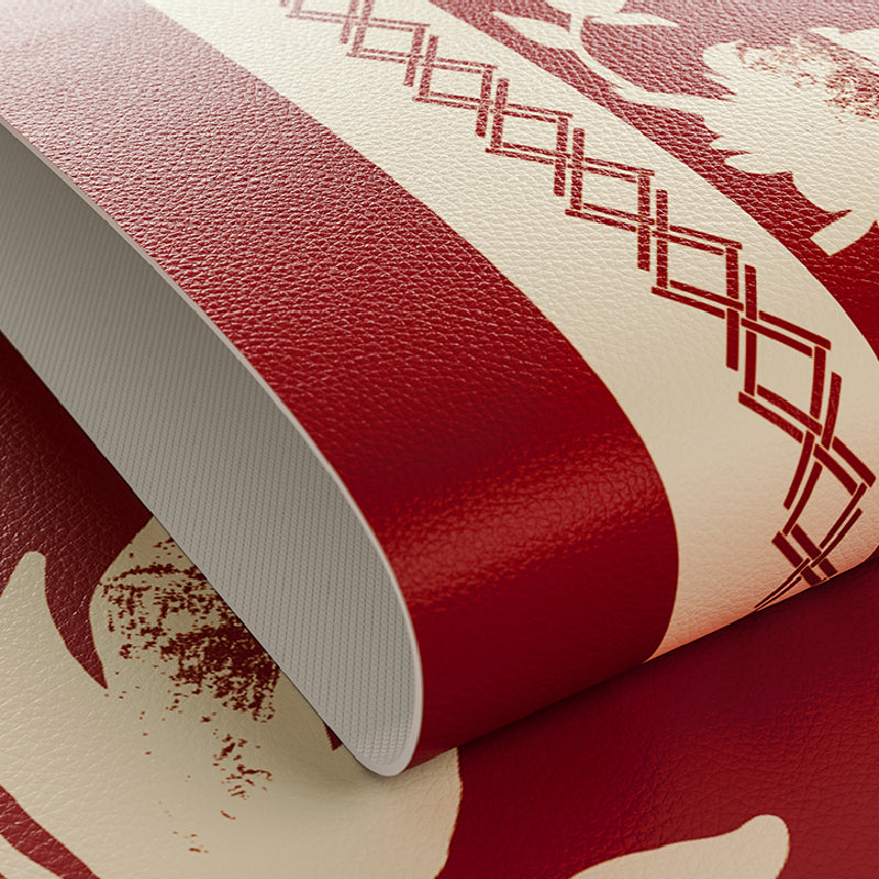 burgundy red fower round table mat
