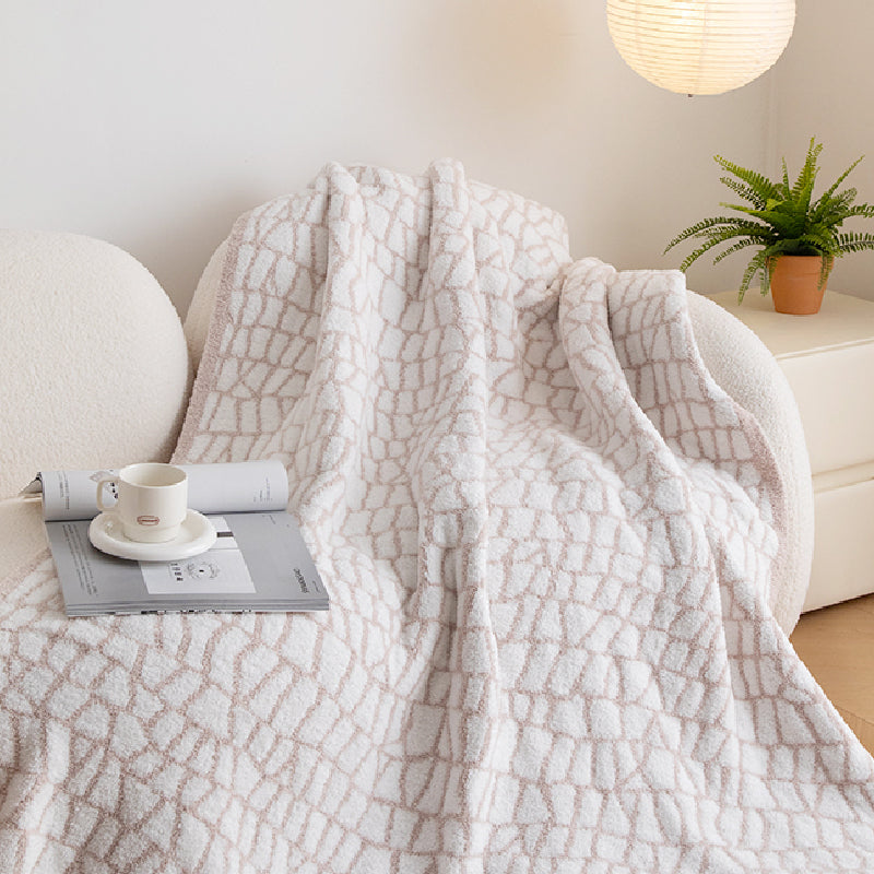 3color pastel block blanket