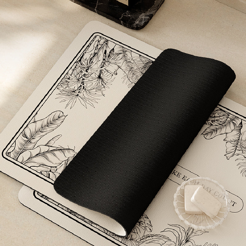monotone floral girly bathroom coaster