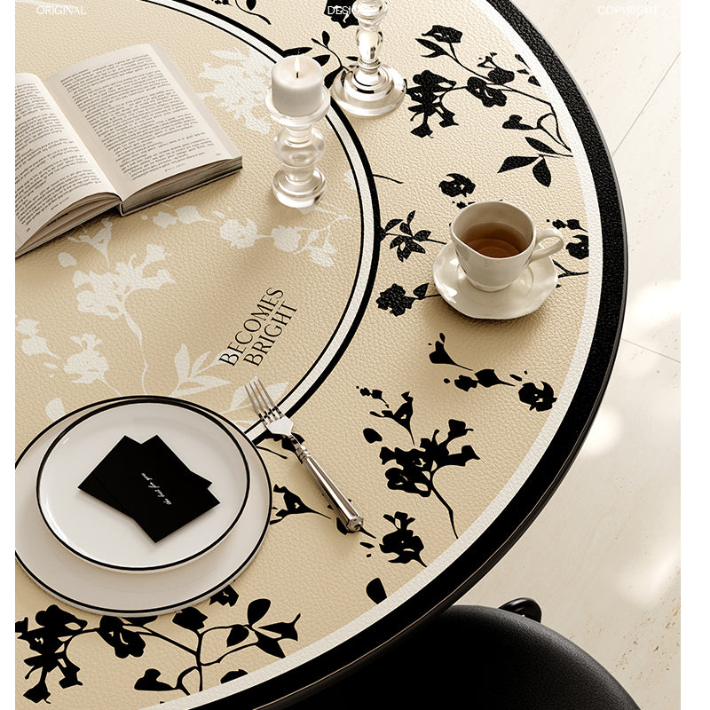 black moon light round table mat