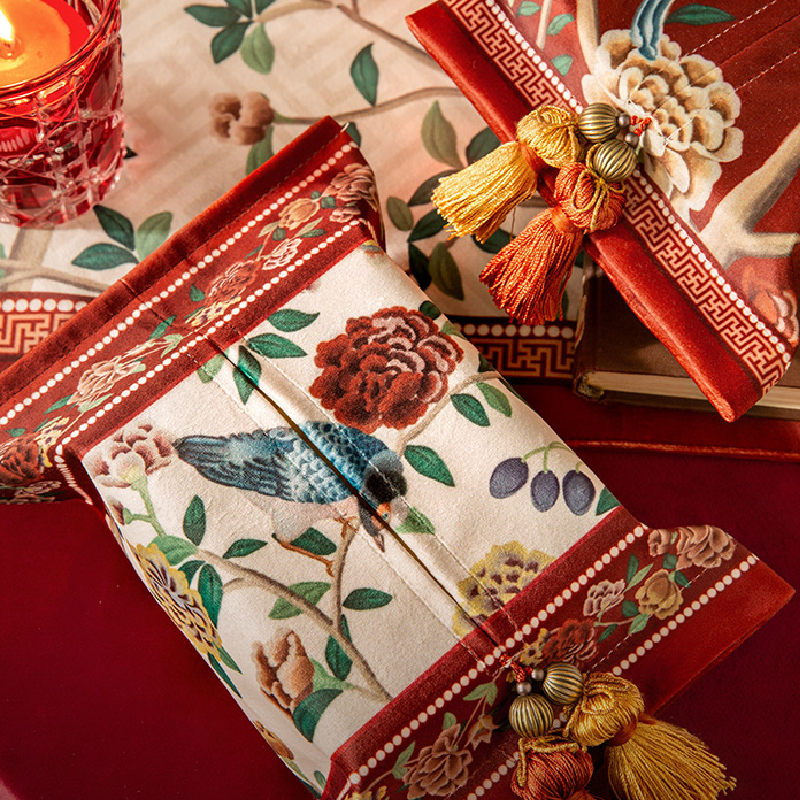 white red flower elegance tissue case