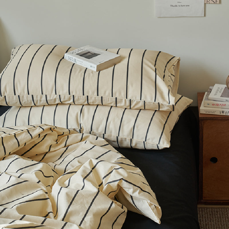 2color stripe scandinavian style bedlinen set