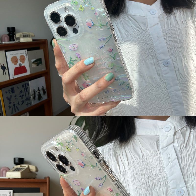 girly shell floral iphone case