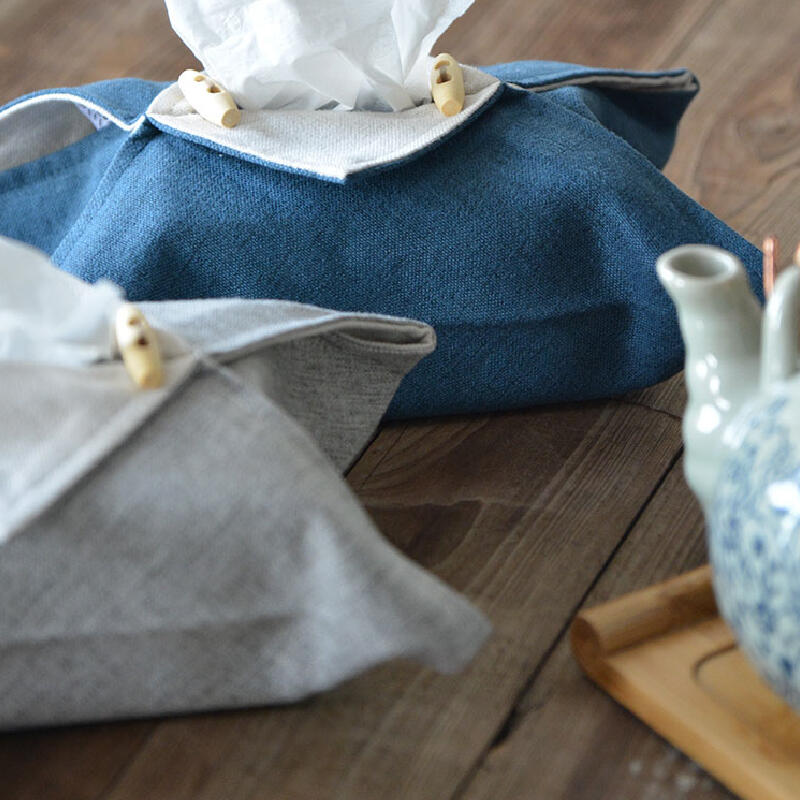 6color simple linen tissue case